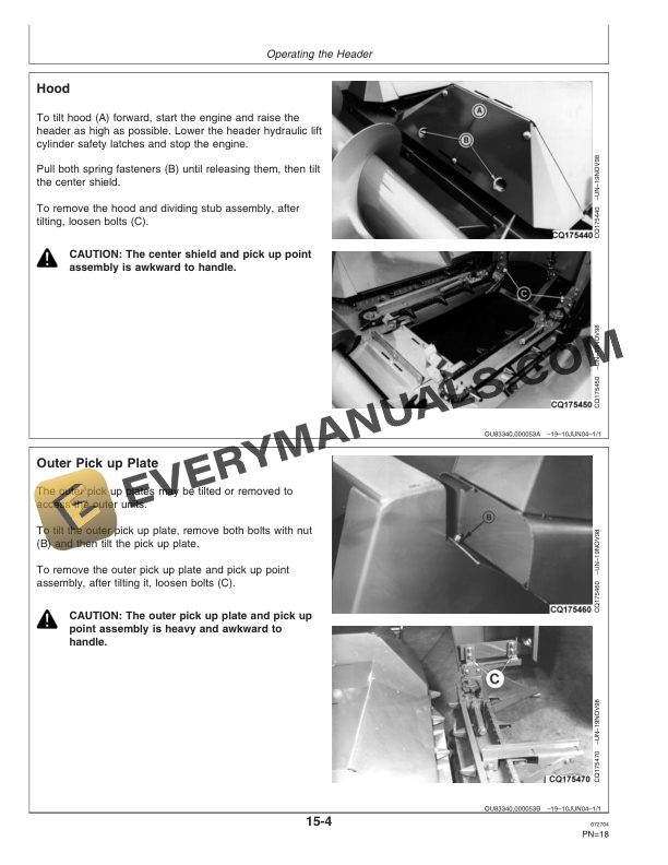 John Deere 204 205 and 206 Corn Heads Operator Manual OMCQ58223 2