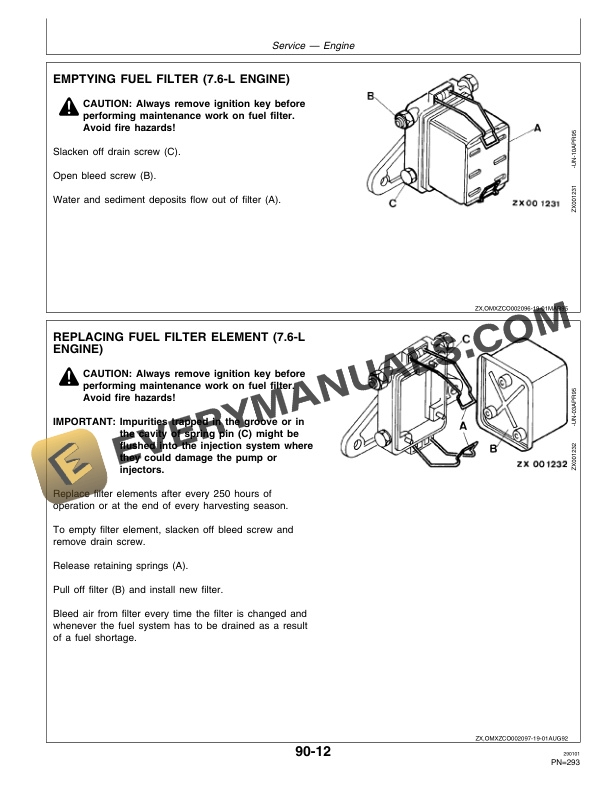 John Deere 2054 2056 2058 2064 and 2066 Combine Operator Manual OMZ92382 3