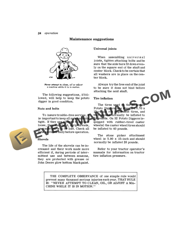 John Deere 30 Series Two Row Potato Digger and Stone Picker Attachment Operator Manual OMN97552 3