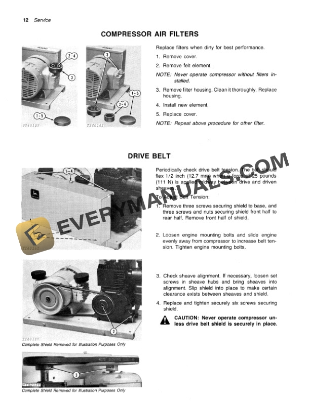 John Deere 300 Air Compressor Operator Manual OMTY3863 3