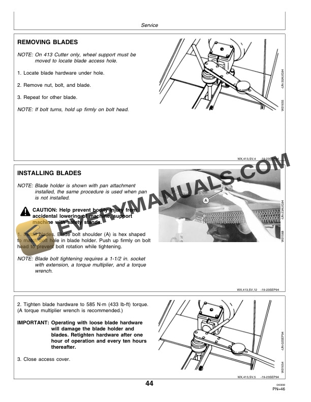 John Deere 413 513 and 613 Rotary Cutter Operator Manual OMW43403 3