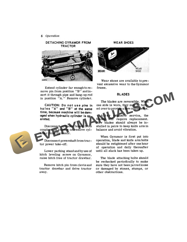 John Deere 707 GYRAMOR ROTARY CUTTER Operator Manual OMW15763 2