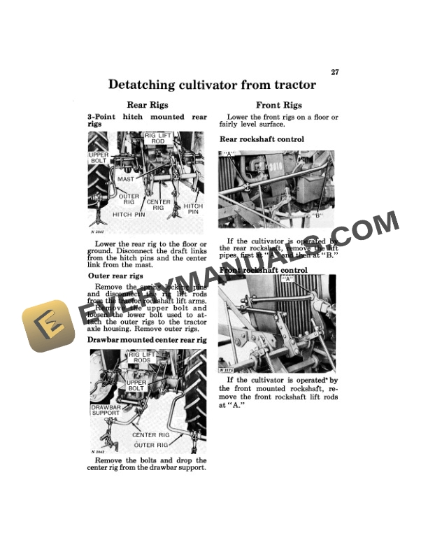 John Deere A2 Two Row A4 Four Row Row Crop CULTIVATOR Operator Manual OMN97585N 3