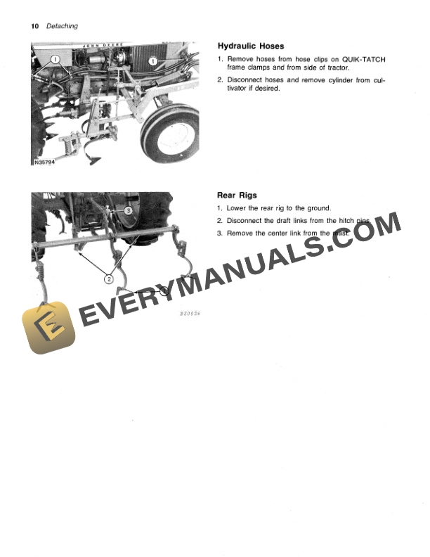 John Deere A20 ROW CROP CULTIVATOR Operator Manual OMN159556 2