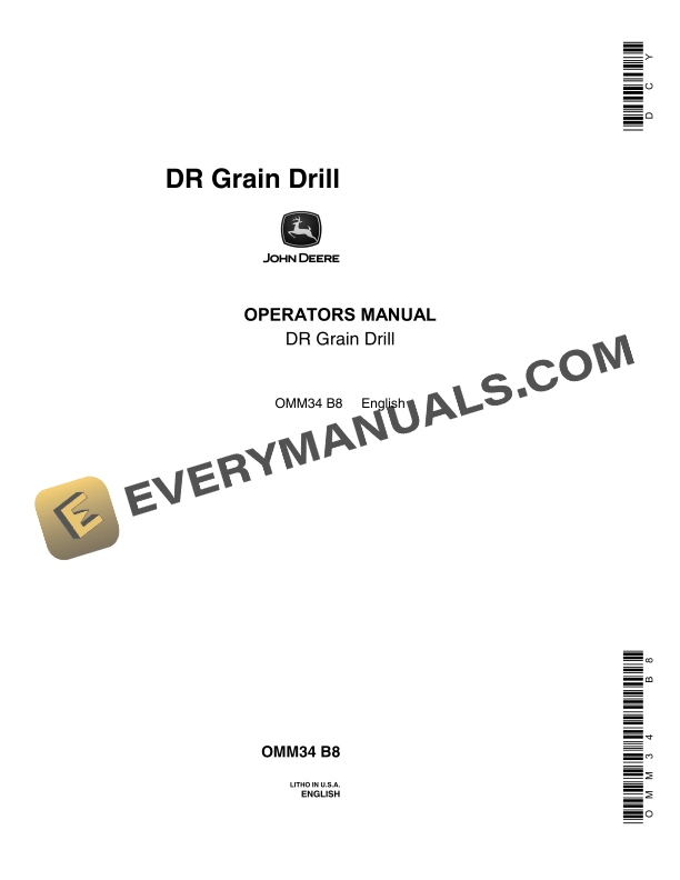 John Deere DR Grain Drill Operator Manual OMM34 1 John Deere DR Grain Drill Operator Manual OMM34-1