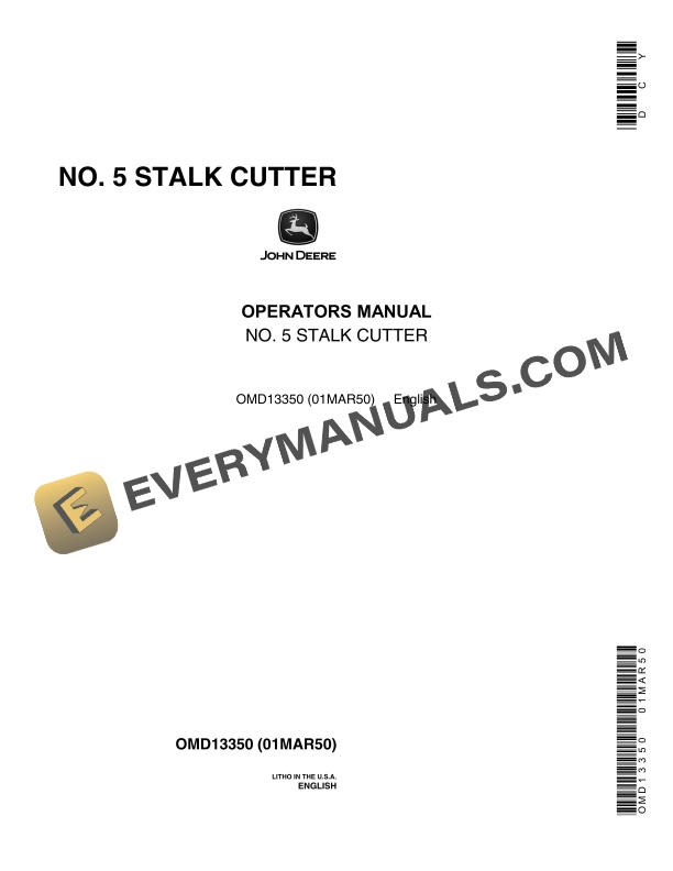 John Deere E12, E15, M15, M20, R10, R15 and R20 Flex Operator Manual OMD13350-1