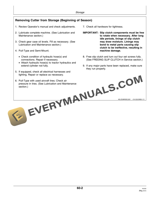 John Deere MX8 and MX10 Rotary Cutter Operator Manual OMW45015 3