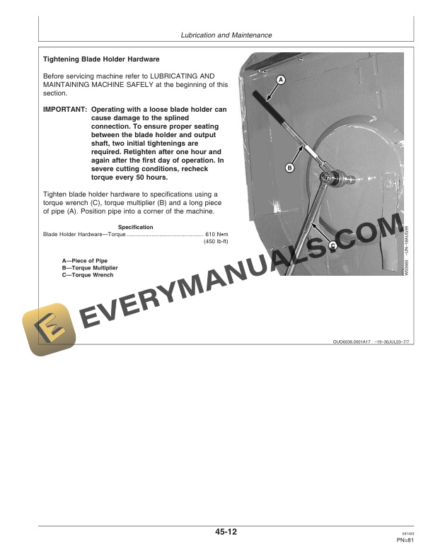 John Deere MX8 and MX10 Rotary Cutter Operator Manual OMW49833 3