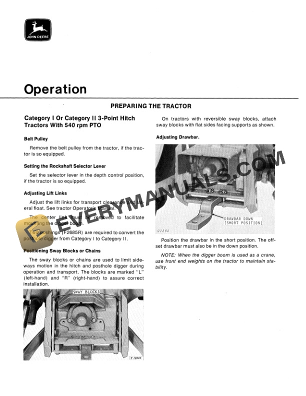 John Deere NO.3 POSTHOLE DIGGER Operator Manual OMGA10024 2