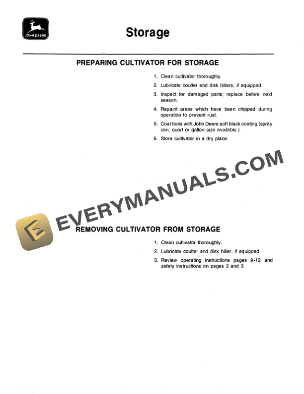John Deere RR2 TWO ROW ROW CROP CULTIVATOR Operator Manual OMN159527 3