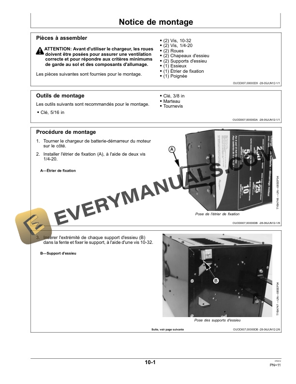 John Deere 10, 50, 125, 250 AMP 6V-12V Battery Charger - Engine Starter Operator Manual OMTY25862 5 John Deere 10 50 125 250 Amp 6V 12V Battery ChargerEngine Starter Operator Manual OMTY25862-3