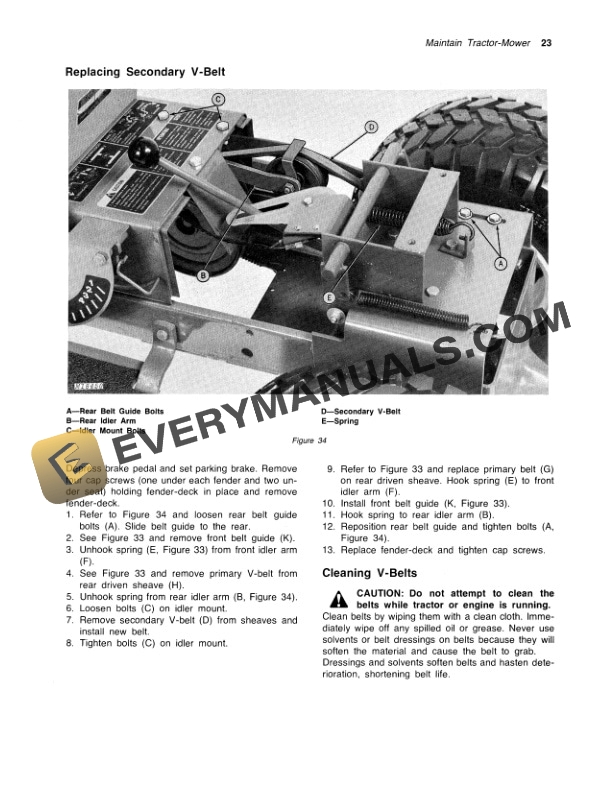 John Deere 100 Lawn Tractor and 34 Rotary Mower Operator Manual OMM80586-3