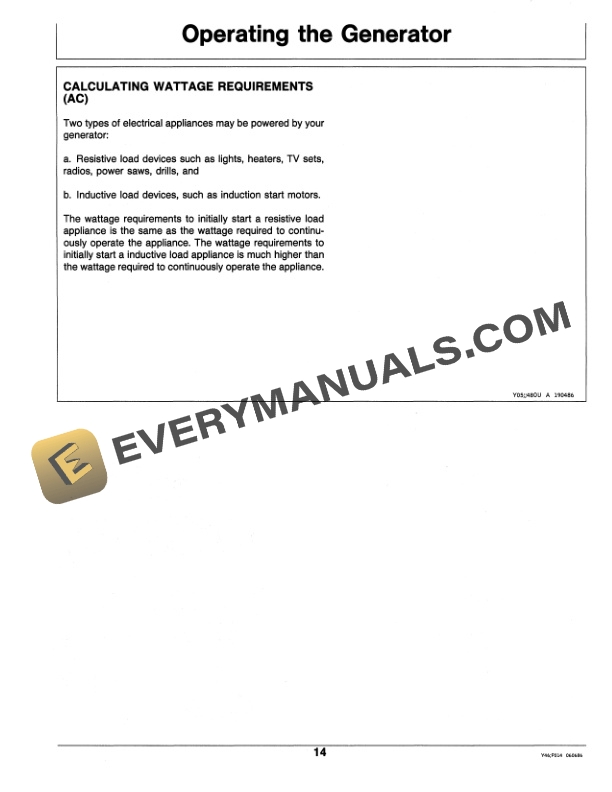 John Deere 1000 AND 1400 PORTABLE GENERATORS Operator Manual OMTY20833-2