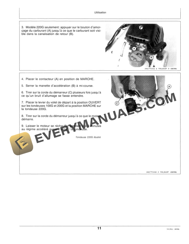 John Deere 100G 200G and 220G Trimmer Edgers Operator Manual OMAM200003-3