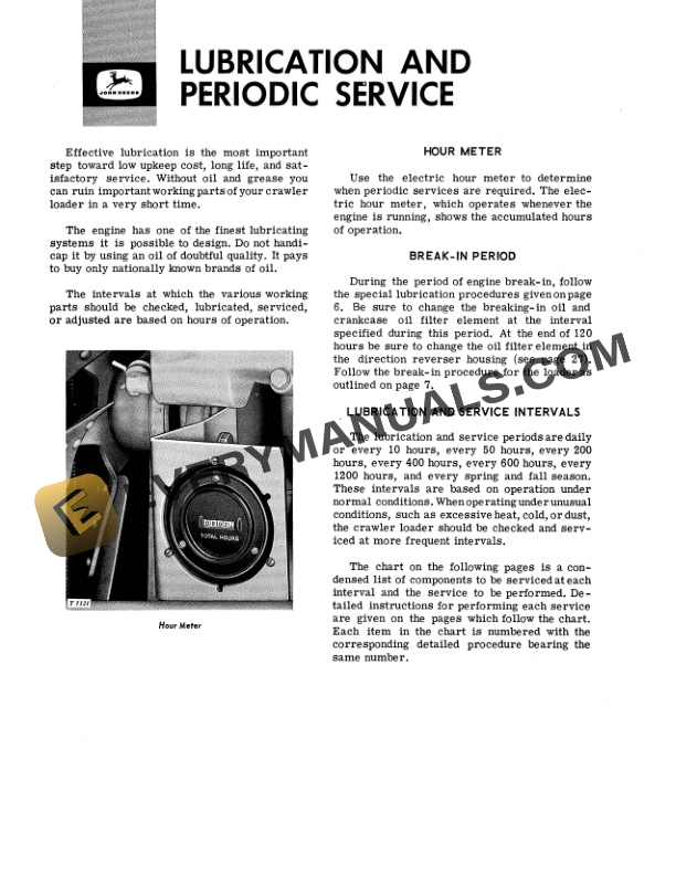 John Deere 1010 CRAWLER LOADER Operator Manual OMT18595-2