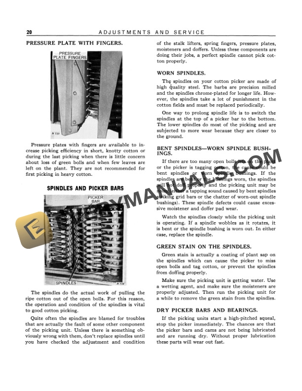 John Deere 11 ONE-ROW COTTON PICKER Operator Manual OMN66559-2