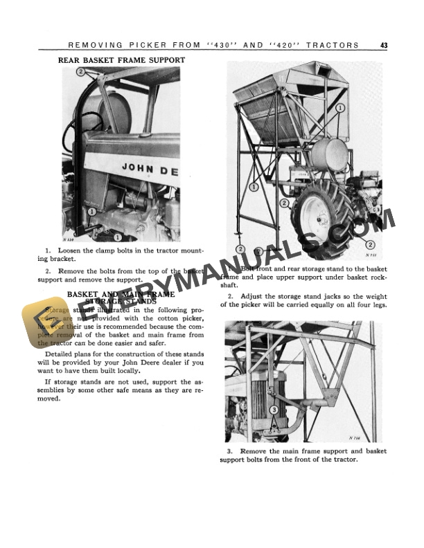 John Deere 11 ONE-ROW COTTON PICKER Operator Manual OMN66559-3