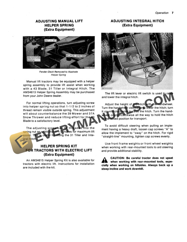 John Deere 110 Lawn and Garden Tractor Operator Manual OMM46869-2