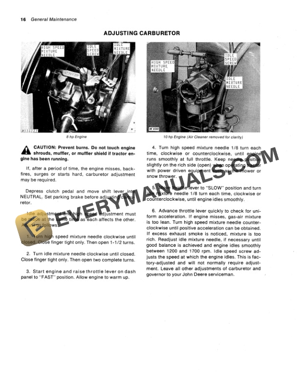 John Deere 110 Lawn and Garden Tractor Operator Manual OMM47701-3