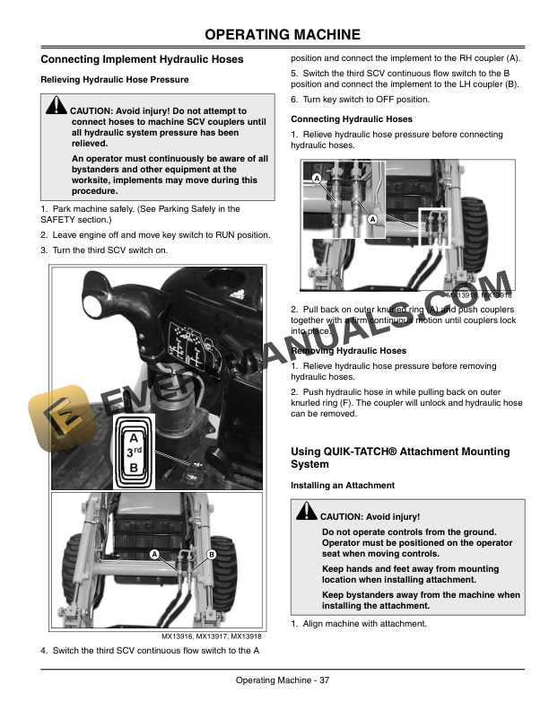 John Deere 110 Tractor Loader Backhoe Operator Manual OMLVU13606-2