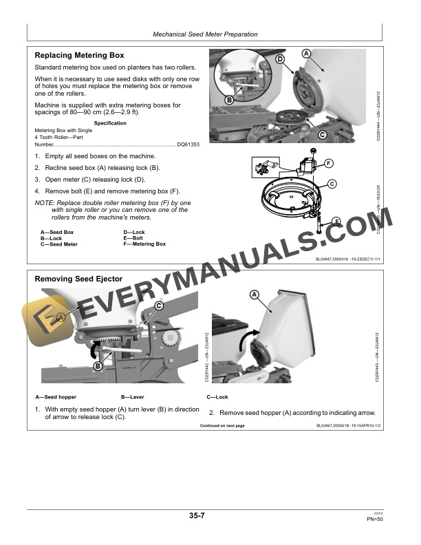 John Deere 1107, 1109, 1111, 1113 Planter Operator Manual OMAX10341 4 John Deere 1107 (090087-099999), 1109 (090455 Operator Manual OMAX10341-2