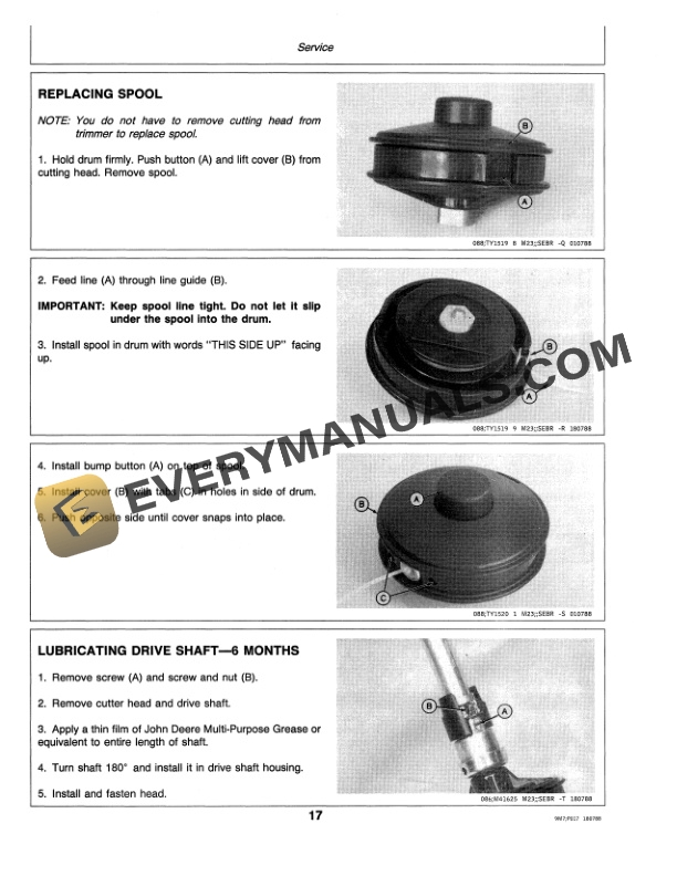 John Deere 110G and 210G Trimmer Edgers Operator Manual OMM79603-3
