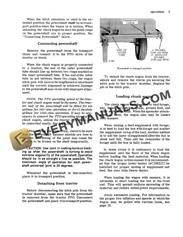 John Deere 112 and 115 Chuck Wagon Operator Manual OMC15751-2
