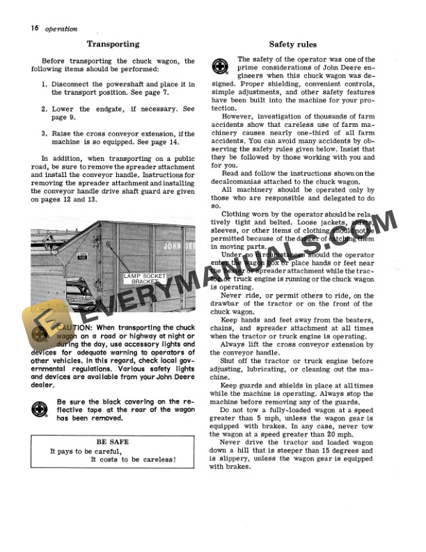 John Deere 112 and 115 Chuck Wagon Operator Manual OMC15751-3