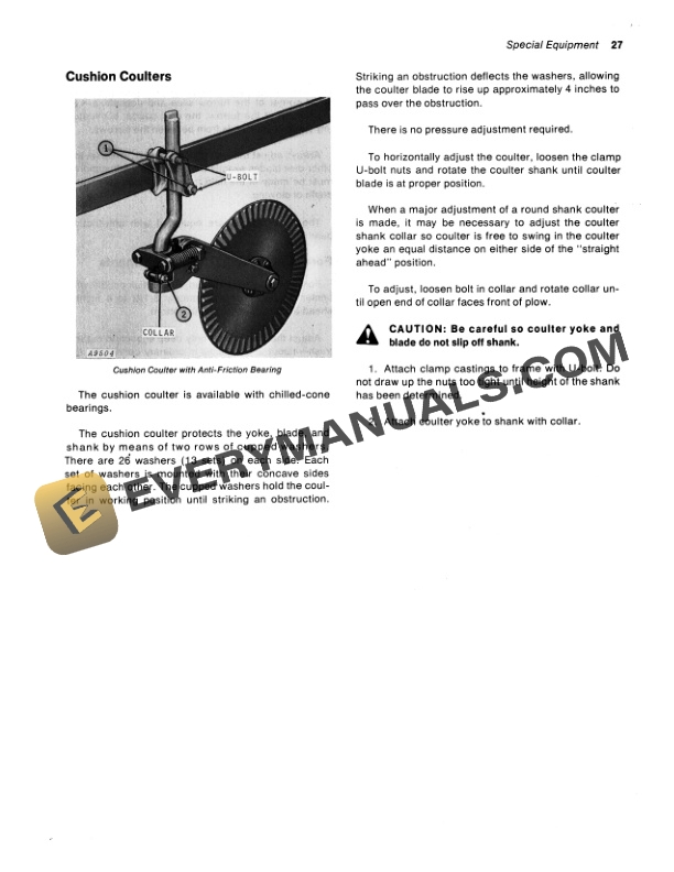 John Deere 1150 AND 1250 INTEGRAL MOLDBOARD PLOW Operator Manual OMA22704-3