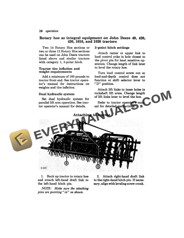 John Deere 12 AND 14 SERIES ROTARY HOES Operator Manual OMN159126-2