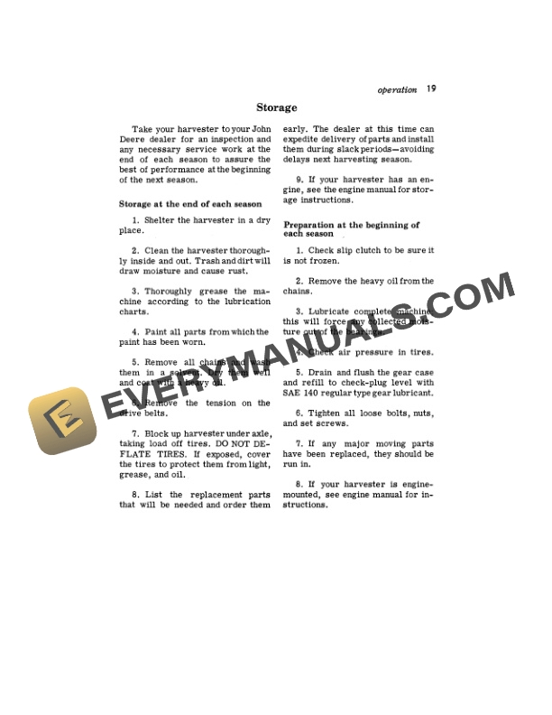 John Deere 12 FORAGE HARVESTERS Operator Manual OME20082-2