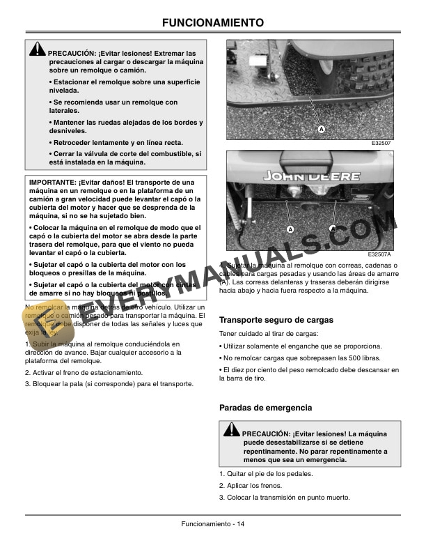 John Deere 1200A Bunker Rakes Operator Manual OMTCU27049-3