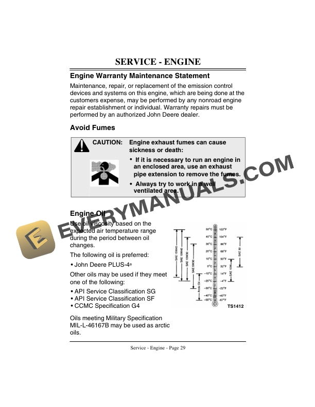 John Deere 1200A Bunker and Field Vehicle Operator Manual OMMT4665-2
