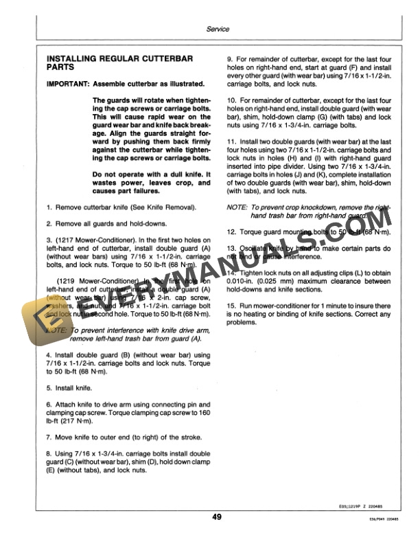 John Deere 1217 and 1219 Mower Conditioner Operator Manual OME75029 3