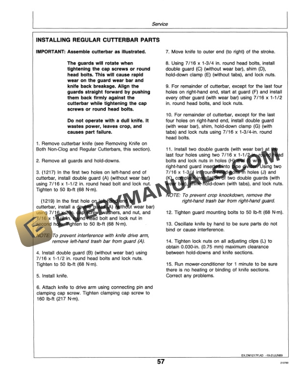 John Deere 1217 and 1219 Mower Conditioner Operator Manual OME80055 3