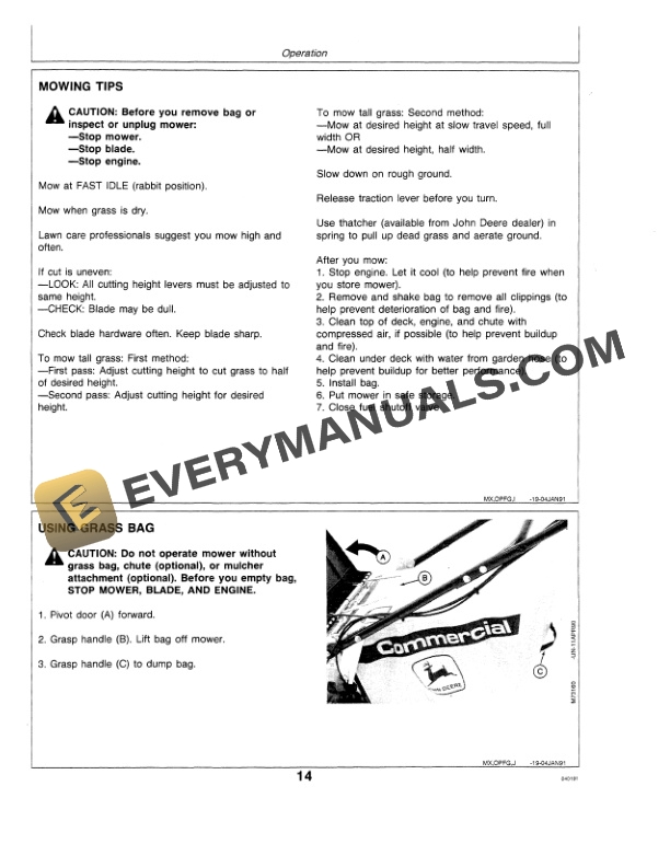 John Deere 12PC and 14SC 21 Inch Commercial Walk Behind Rotary Mowers Operator Manual OMM111589 2