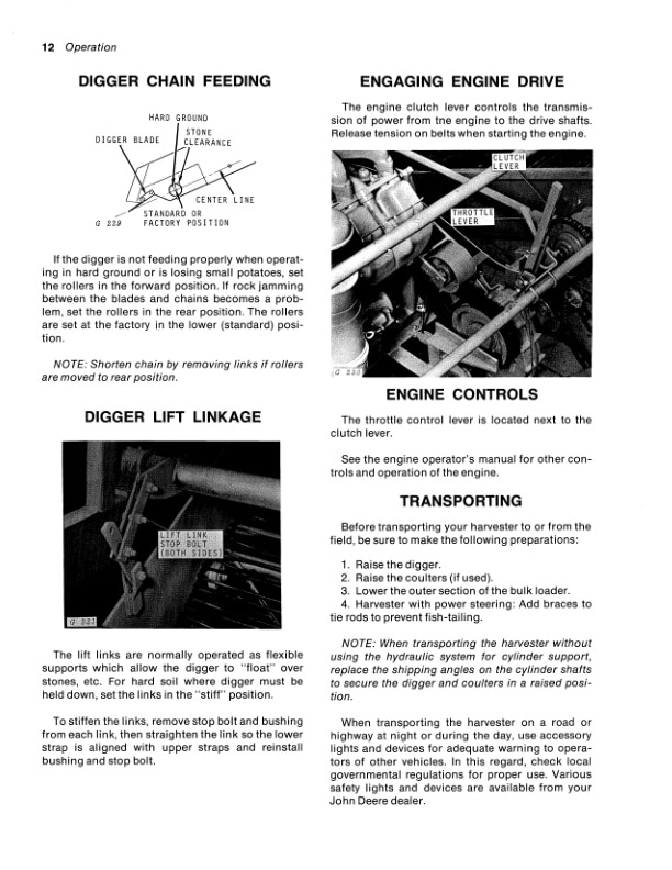 John Deere 130 POTATO HARVESTERS Operator Manual OMGA10004 2