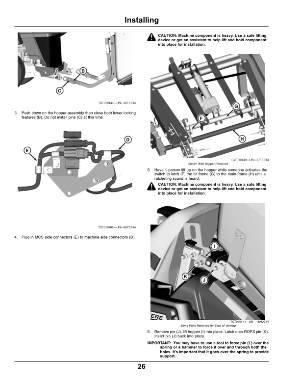 John Deere 14-Bushel Dump From Seat Material Collection System Operator Manual OMTCU35716E-3