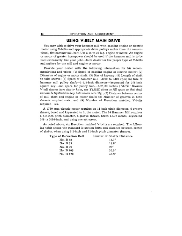 John Deere 14 HAMMER MILL Operator Manual OMC13825-2