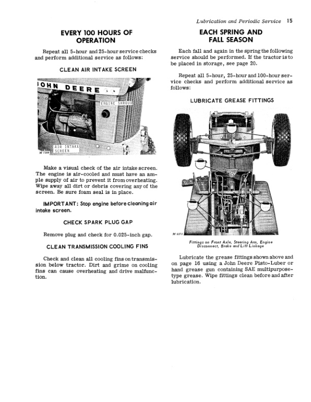 John Deere 140 Hydrostatic Tractor Operator Manual OMM45023-3