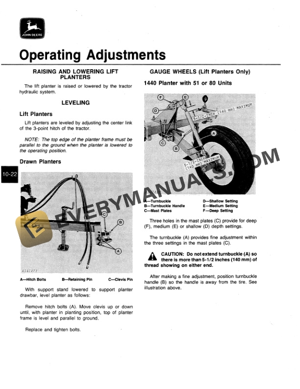 John Deere 1400 SERIES ZERO-TILL PLANTER Operator Manual OMA33503-2