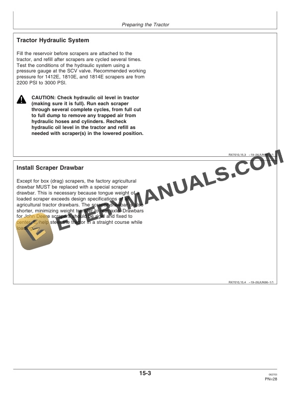 John Deere 1412E, 1810E, and the 1814E Ejector Scraper Operator Manual OMCM2010-2