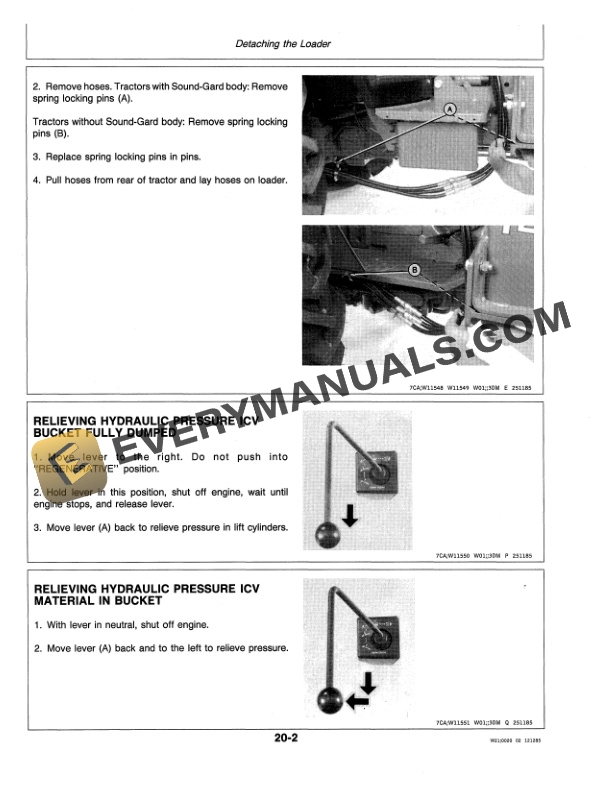 John Deere 146 Farm Loader Operator Manual OMW37920-2