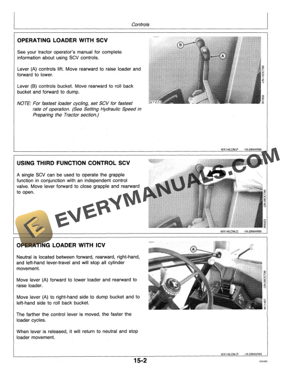 John Deere 146 Farm Loader Operator Manual OMW37996 2
