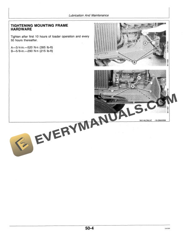 John Deere 146 Farm Loader Operator Manual OMW37996 3