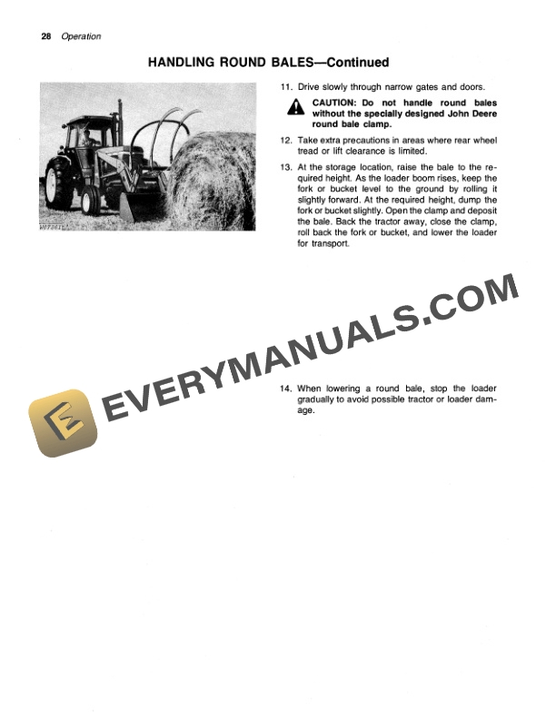 John Deere 148 158 and 168 Farm Loader Operator Manual OMW21465 2