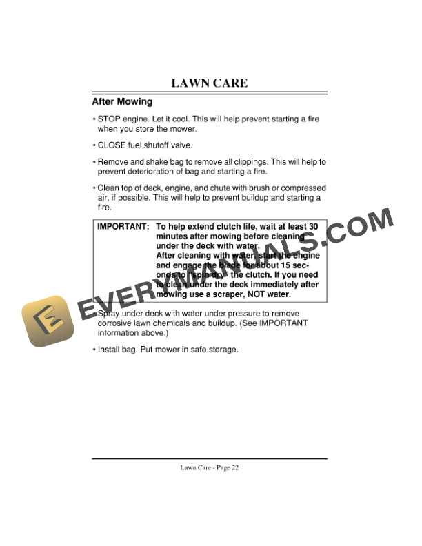 John Deere 14SB 14SBs and 14SE 21 Inch Walk Behind Rotary Mowers Operator Manual OMGC00095 2