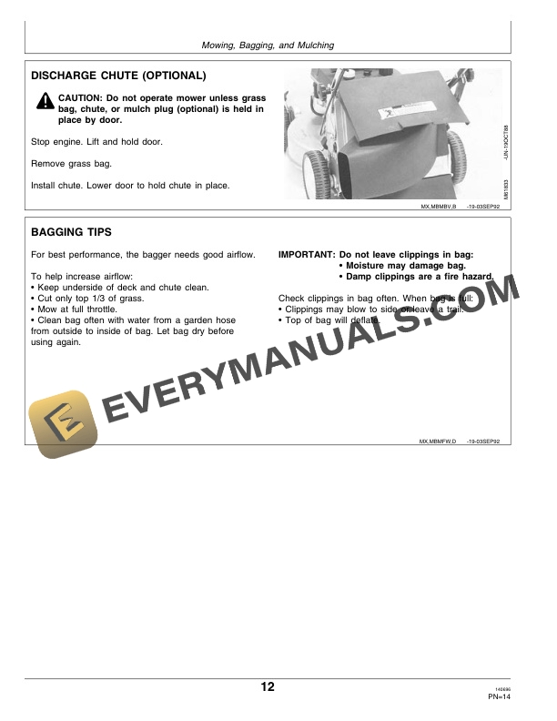 John Deere 14SB and 14SE 21 Inch Walk Behind Rotary Mowers Operator Manual OMM118287 2