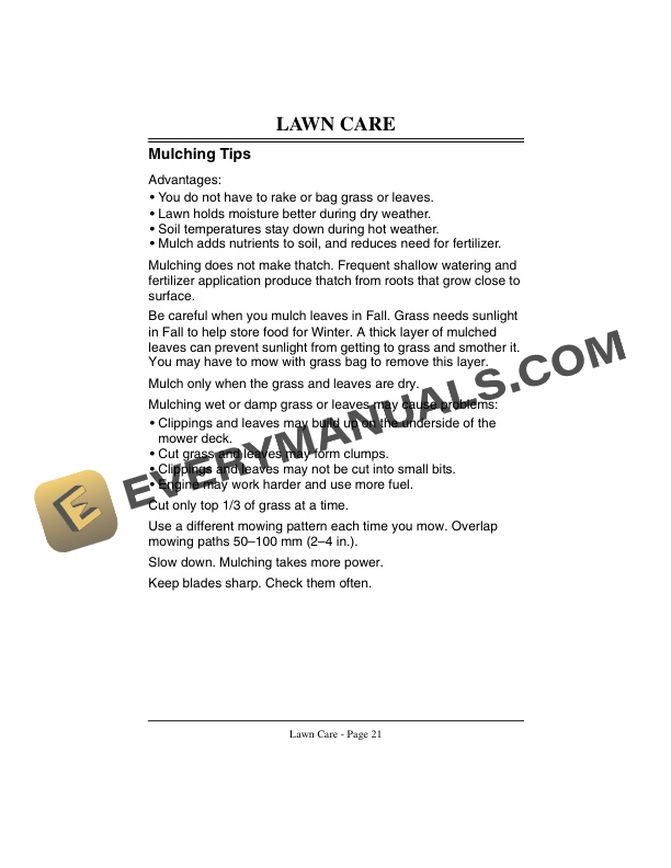 John Deere 14SB and 14SE 21 Inch Walk Behind Rotary Mowers Operator Manual OMM121572 2