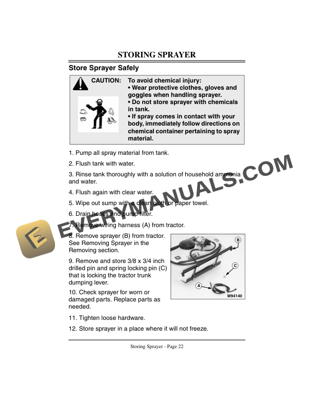 John Deere 15 Gallon Sprayer Tractor Trunk Mounted Operator Manual OMM135776 3
